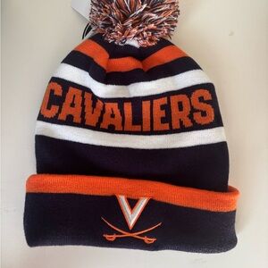NWT Cavaliers Pom-Pom Beanie - Navy and Orange